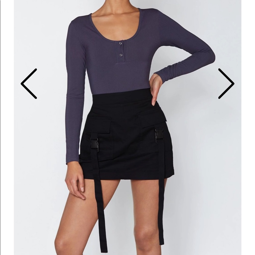 Black Cargo Skirt